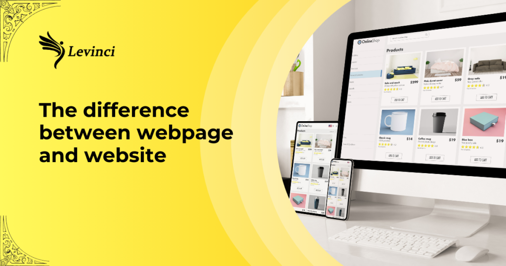 The difference between webpage and website