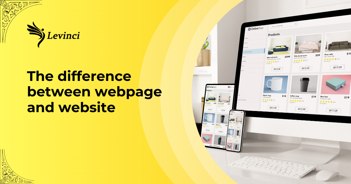 The difference between webpage and website