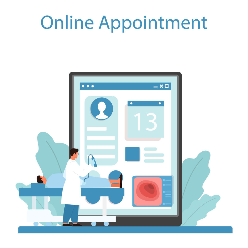 online appointment with healthcare website