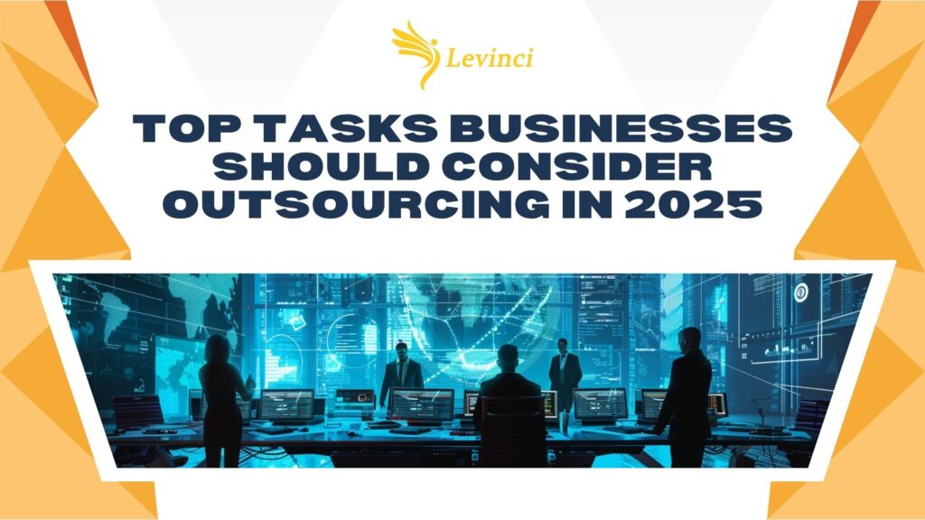 Futuristic global workspace with AI-driven outsourcing solutions in 2025